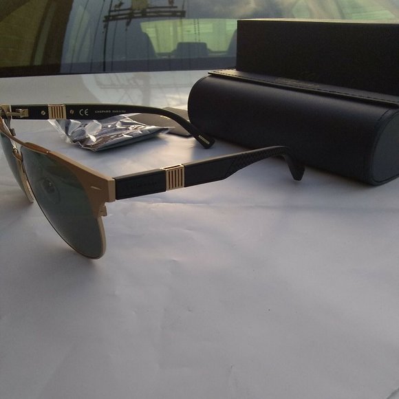 Chopard Polarized new sunglasses schc32 60/13 gold black frame - Picture 2 of 8